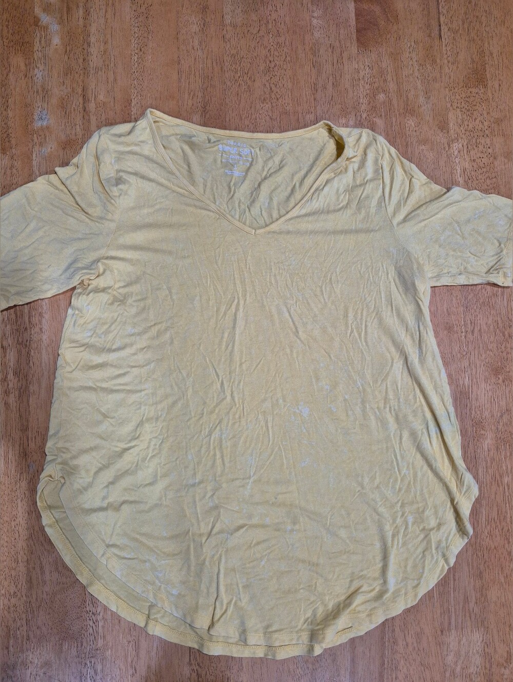 Torrid Yellow Super Soft Tie-Dye V-Neck Short Sleeve Tee